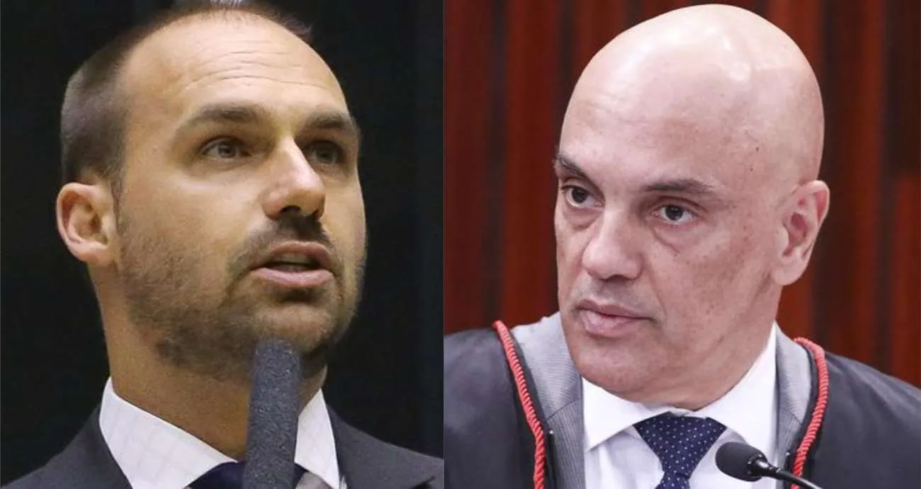 TIRANO GEME E AMEAÇA - Moraes reage a Eduardo Bolsonaro e o acusa de tentar “interferir e embaraçar” ação contra o pai, Jair Bolsonaro 